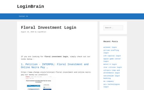 Floral Investment - Petition · Interpol: Floral Investment And ...