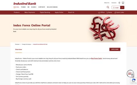 IndusForex Online Portal - IndusInd Bank