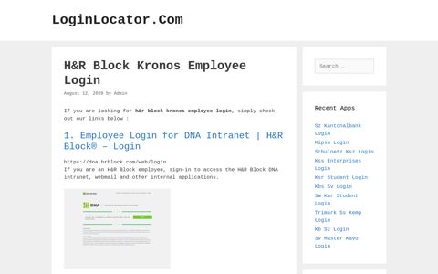 H&R Block Kronos Employee Login - LoginLocator.Com