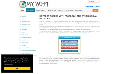 Hotspot access with Facebook and other Social Network