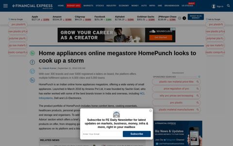 Home appliances online megastore HomePunch looks to ...