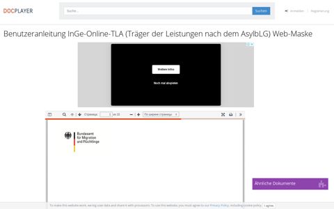 Benutzeranleitung InGe-Online-TLA (Träger der Leistungen ...