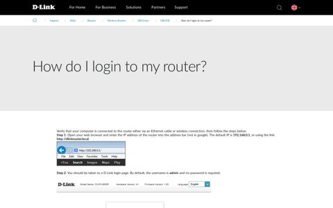 How do I login to my router? | D-Link UK