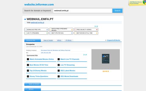webmail.emfa.pt at Website Informer. Visit Webmail Emfa.