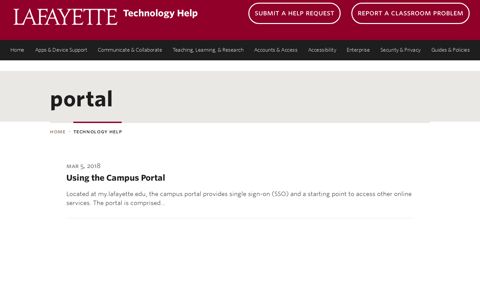 portal · Technology Help · Lafayette College