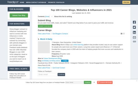Top 100 Career Blogs, Websites & Influencers in 2020