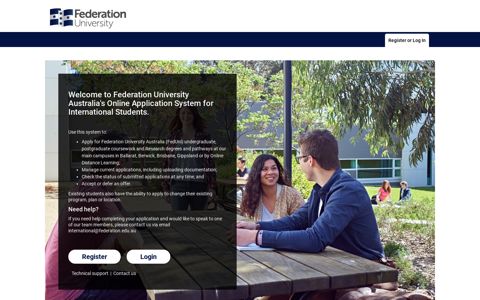 federation Apply Online (not Logged In) - Register or Login