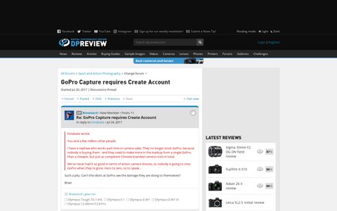 Re: GoPro Capture requires Create Account: Sport and Action ...