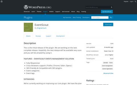 EventScout – WordPress plugin | WordPress.org