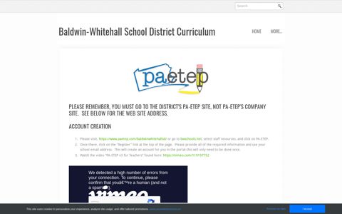 PA-ETEP - Baldwin-Whitehall School District Curriculum