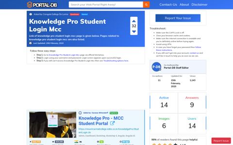 Knowledge Pro Student Login Mcc - Portal-DB.live