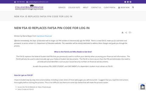 New FSA ID replaces FAFSA pin code for log in - College ...