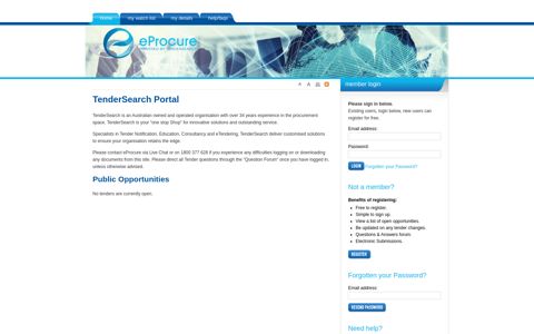 TenderSearch Portal - Open Opportunities ... - eProcure