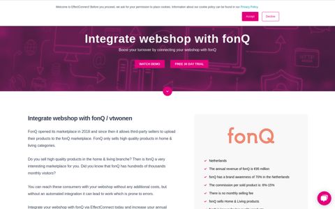 Integrate webshop with fonQ - EffectConnect