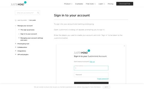Sign in to your account - Justinmind