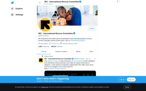 IRC - International Rescue Committee (@RESCUEorg) | Twitter