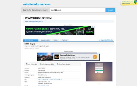 kiosk22.com at WI. KIOSK [Login] - Website Informer