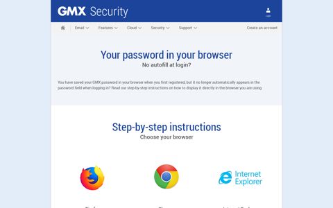 GMX password in your browser - How to display and recover it