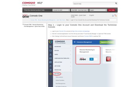 Step 1 – Login To Your Comodo One Account And Download ...