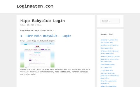 Hipp Babyclub - Hipp Mein Babyclub - Login - LoginDaten.com