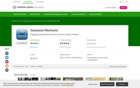 Gamestar Mechanic Review for Teachers | Common Sense ...
