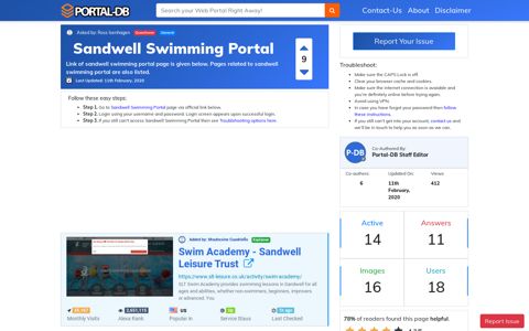 Sandwell Swimming Portal