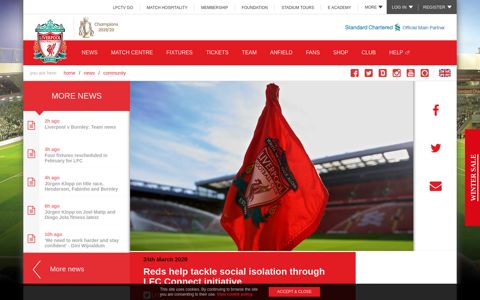 Reds help tackle social isolation through LFC Connect initiative