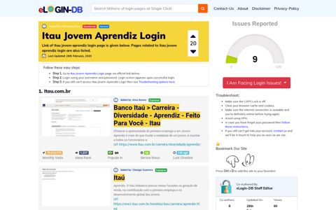Itau Jovem Aprendiz Login - A database full of login pages from all ...