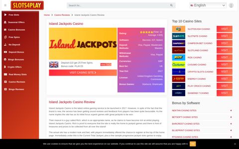 Island Jackpots Casino Review (2020) - Slots4play