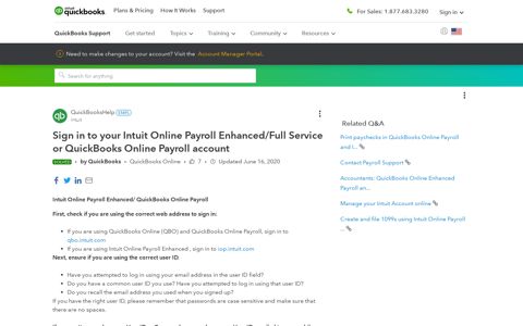 Sign in to your Intuit Online Payroll Enhanced/Ful... - QuickBooks