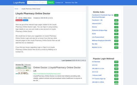Login Lloyds Pharmacy Online Doctor or Register New Account