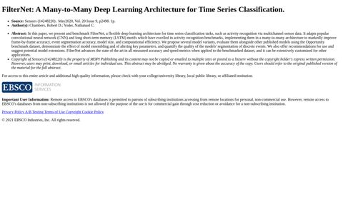 FilterNet: A Many-to-Many Deep Learning Architecture ... - ebsco