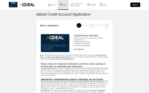 Iddeal Credit Card - Iddeal Credit Account Application