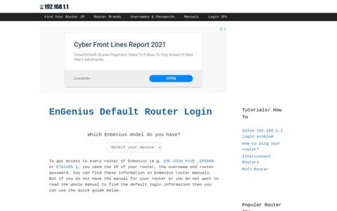 EnGenius routers - Login IPs and default usernames ...
