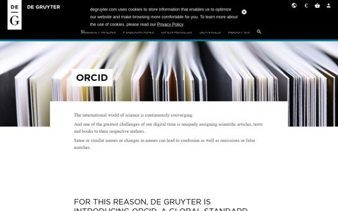 ORCID - De Gruyter