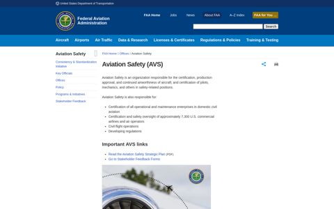 Aviation Safety (AVS) - Federal Aviation Administration