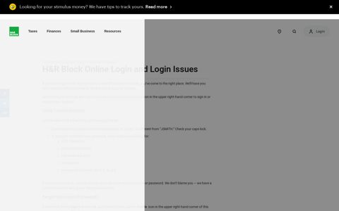 H&R Block Online Login and Login Issues | H&R Block