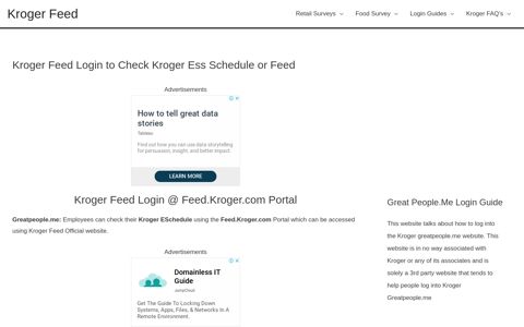 Kroger Eschedule 🤑 Feed.Kroger.com My Schedule Login