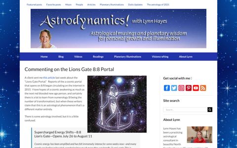 Commenting on the Lions Gate 8:8 Portal - Astrology readings ...