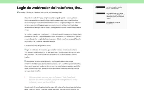 Login Do Webtrader Do Instaforex - Melhores plataformas ...