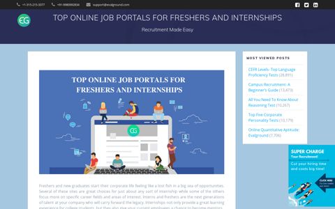 top online job portals for freshers and internships - Evalground