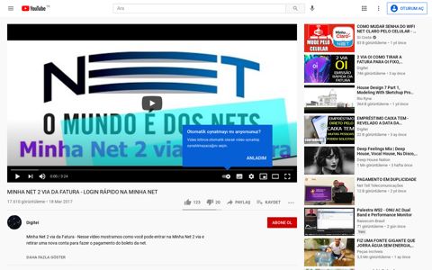 MINHA NET 2 VIA DA FATURA - YouTube