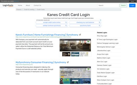 Kanes Credit Card - Kane's Furniture | Synchrony - LoginFacts