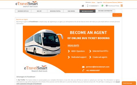 Etravelsmart enquiry Agent | Book bus ticket on online