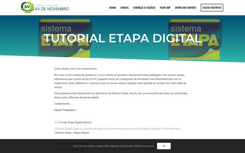 Tutorial Etapa Digital - Colégio Integrado XV de Novembro