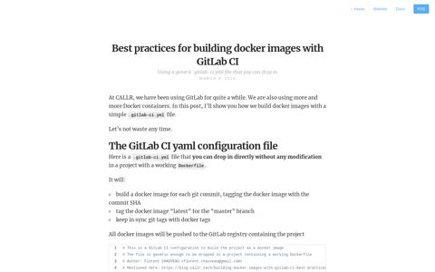 Best practices for building docker images with GitLab CI · Callr ...