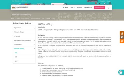 LHDNM e-Filing - Government of Malaysia