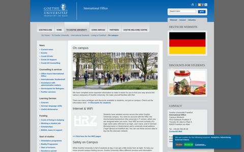 Goethe-Universität — On campus - Goethe University Frankfurt