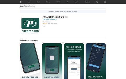 ‎PREMIER Credit Card on the App Store