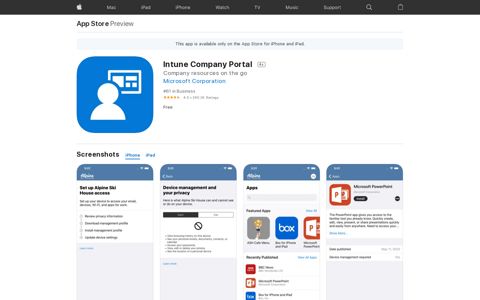 ‎Intune Company Portal on the App Store